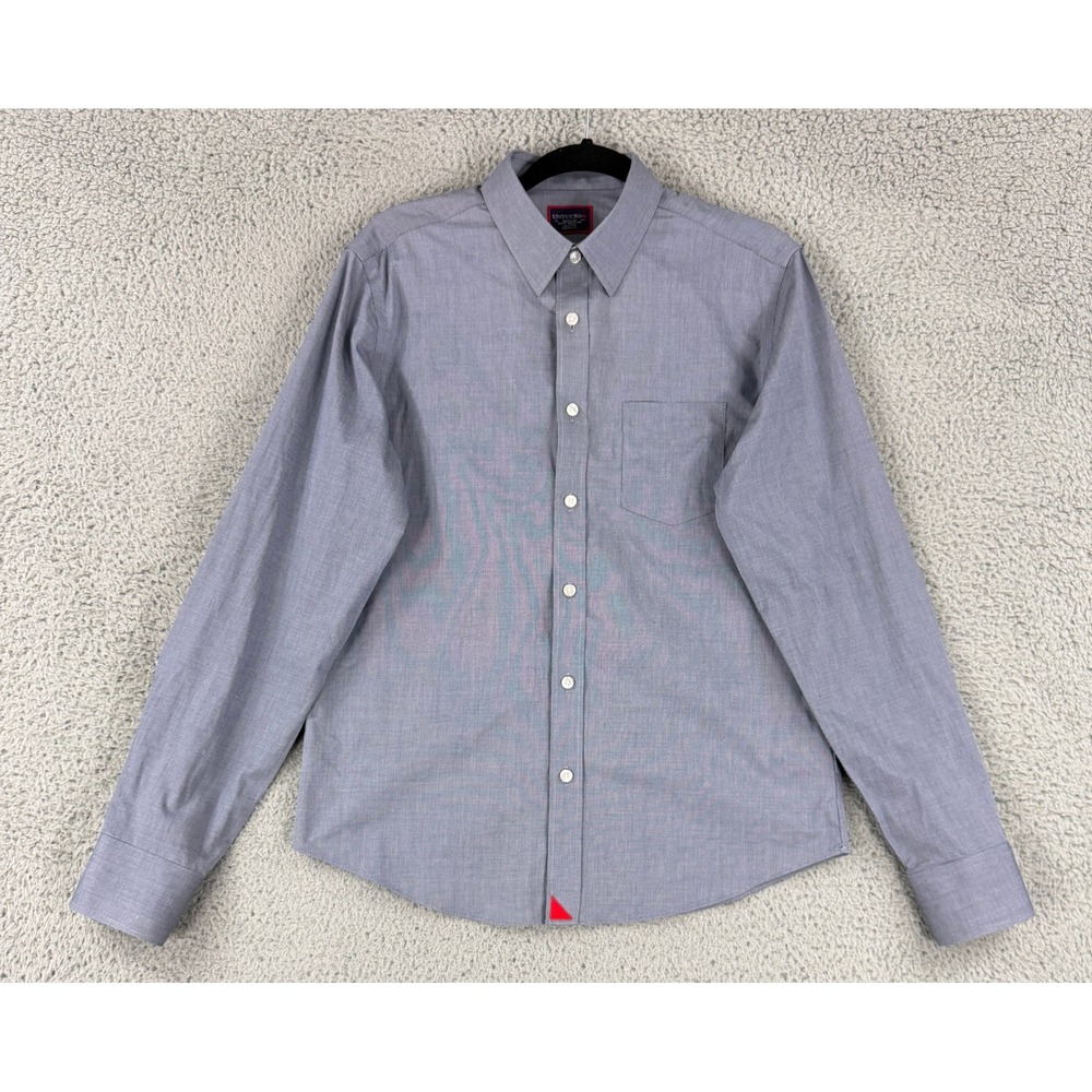 UNTUCKit Pio Cesare Shirt Mens M Navy Slim Fit Wrinkle Free Button Down 35451 LS